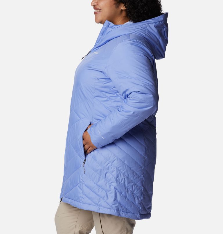 Thumbnail: Women's Heavenly Long Hooded Jacket - Plus Size, Color: Serenity, image 3