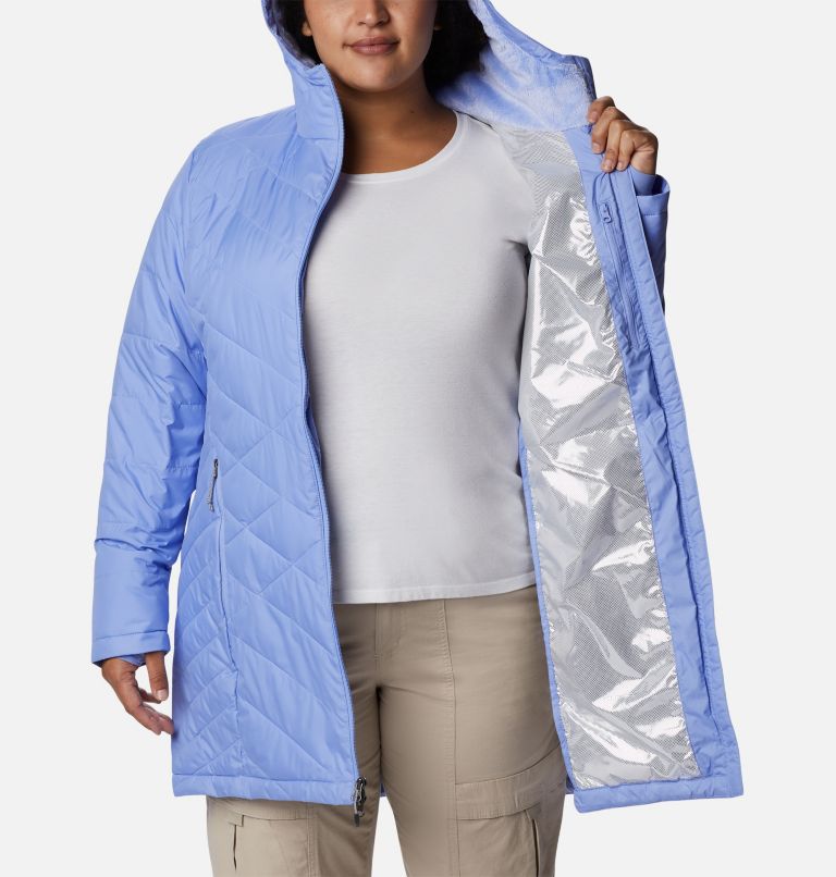 Thumbnail: Women's Heavenly Long Hooded Jacket - Plus Size, Color: Serenity, image 5
