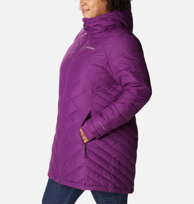Women's Heavenly Long Hooded Jacket - Plus Size, Color: Plum, image 3