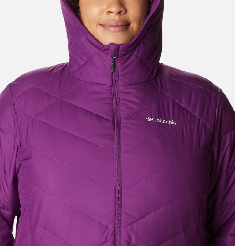 Women's Heavenly Long Hooded Jacket - Plus Size, Color: Plum, image 4