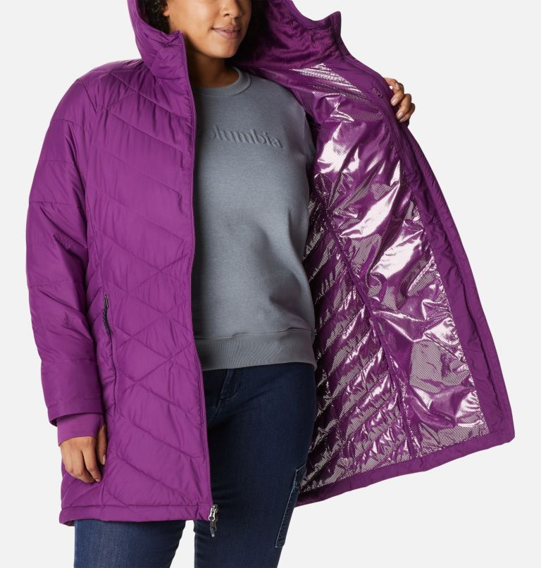 Women's Heavenly Long Hooded Jacket - Plus Size, Color: Plum, image 5