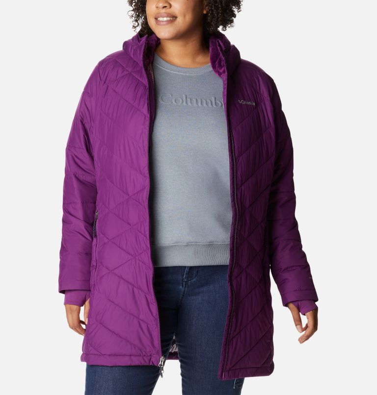 Women's Heavenly Long Hooded Jacket - Plus Size, Color: Plum, image 7