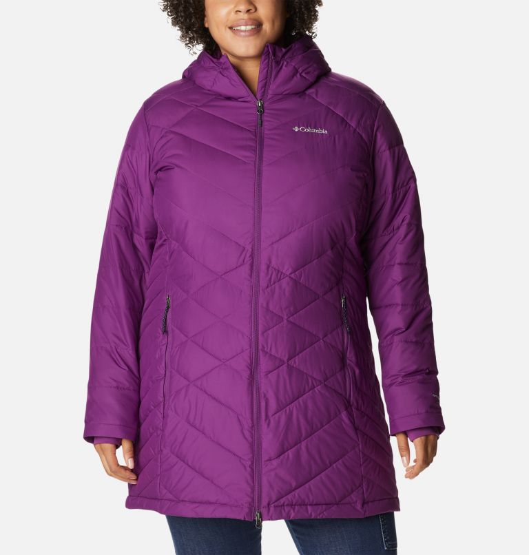 Women's Heavenly Long Hooded Jacket - Plus Size, Color: Plum, image 1