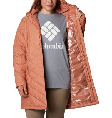 columbia women's heavenly long hooded jacket plus size