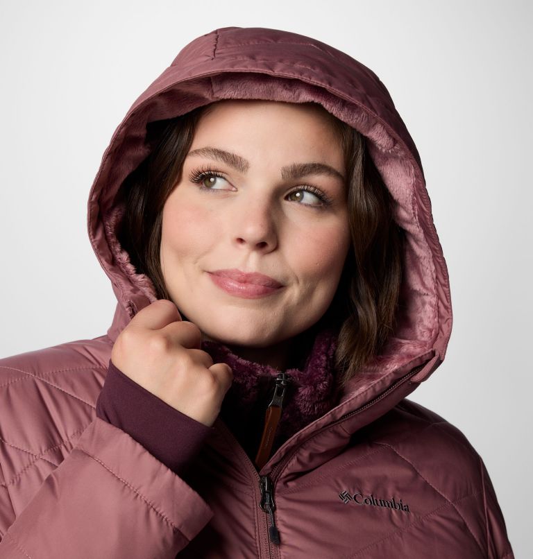 Women's Heavenly Long Hooded Jacket - Plus Size, Color: Fig, image 5