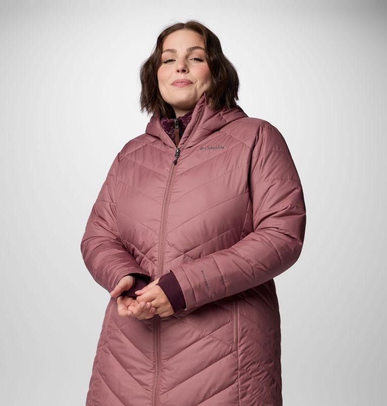 Women's Heavenly Long Hooded Jacket - Plus Size, Color: Fig, image 6