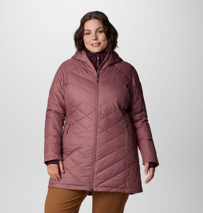 Women's Heavenly Long Hooded Jacket - Plus Size, Color: Fig, image 1
