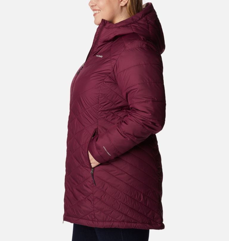 Thumbnail: Women's Heavenly Long Hooded Jacket - Plus Size, Color: Marionberry, image 3