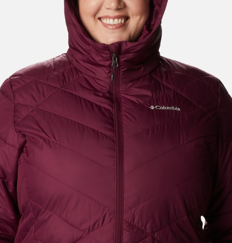 Thumbnail: Women's Heavenly Long Hooded Jacket - Plus Size, Color: Marionberry, image 4