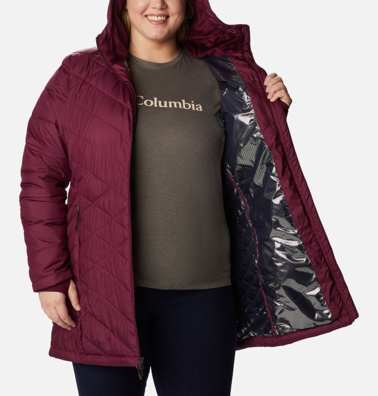 Women's Heavenly Long Hooded Jacket - Plus Size, Color: Marionberry, image 5