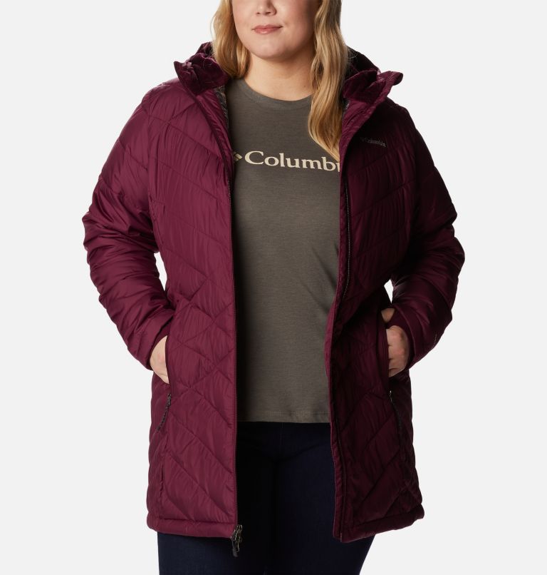 Women's Heavenly Long Hooded Jacket - Plus Size, Color: Marionberry