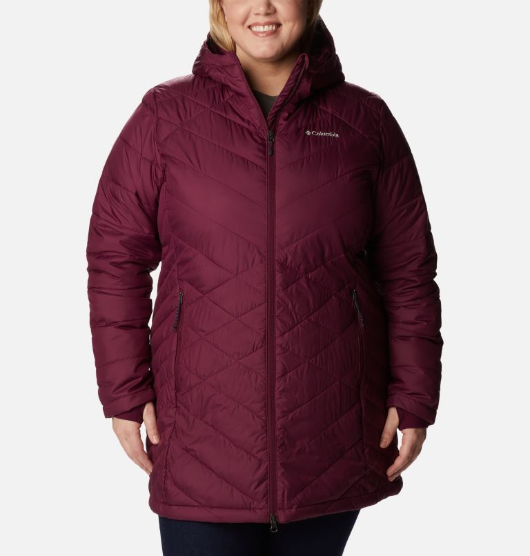 Thumbnail: Women's Heavenly Long Hooded Jacket - Plus Size, Color: Marionberry, image 1