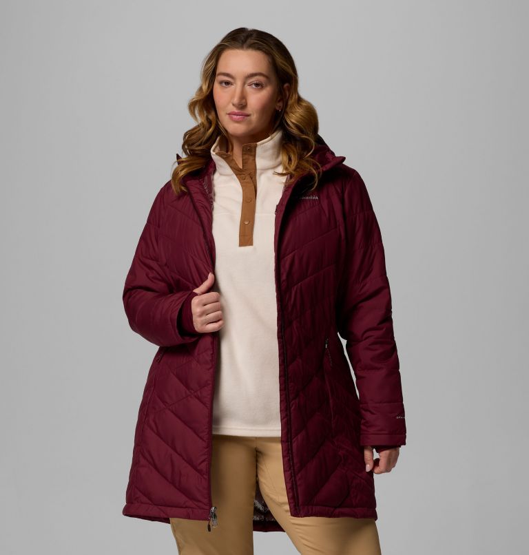 Women's Heavenly Long Hooded Jacket - Plus Size, Color: Rich Wine, image 5