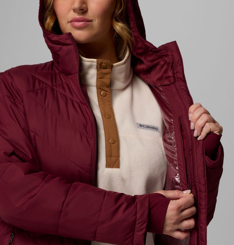 Women's Heavenly Long Hooded Jacket - Plus Size, Color: Rich Wine, image 7