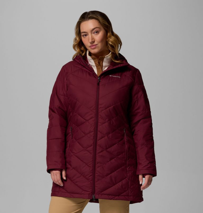 Women's Heavenly Long Hooded Jacket - Plus Size, Color: Rich Wine, image 1