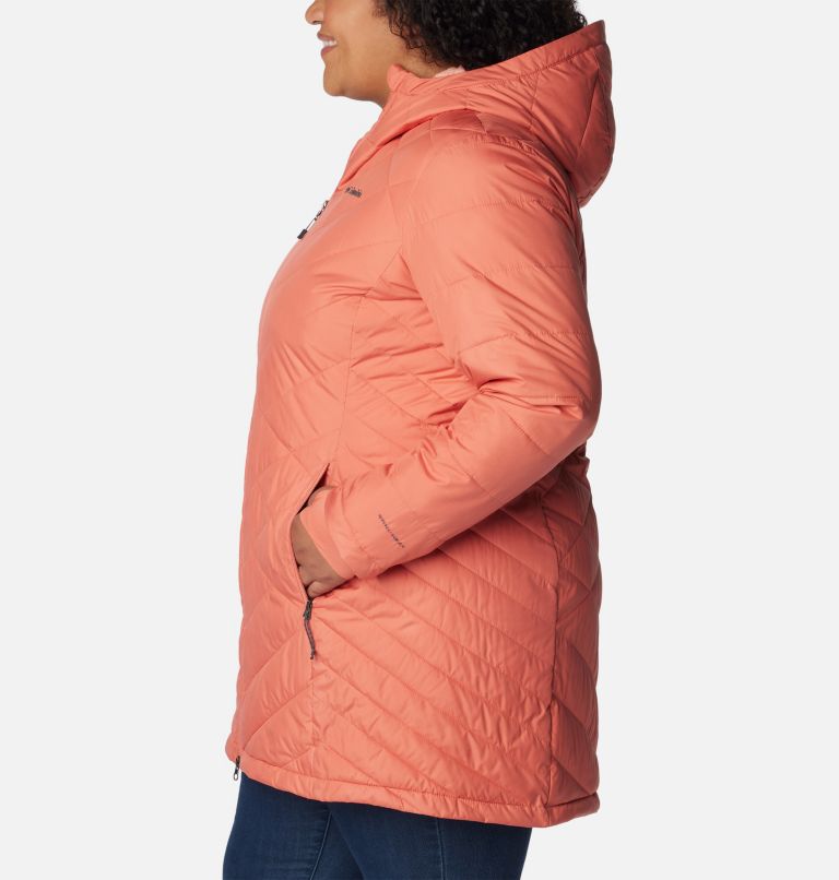Thumbnail: Women's Heavenly Long Hooded Jacket - Plus Size, Color: Faded Peach, image 3