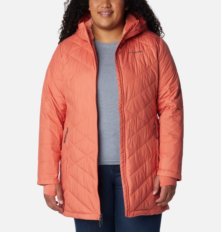 Women's Heavenly Long Hooded Jacket - Plus Size, Color: Faded Peach, image 8