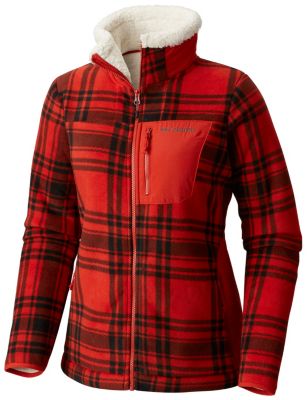columbia plaid fleece jacket