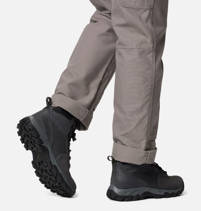 Men's Newton Ridge Plus II Suede Waterproof Hiking Boot, Color: Shark, Black, image 10