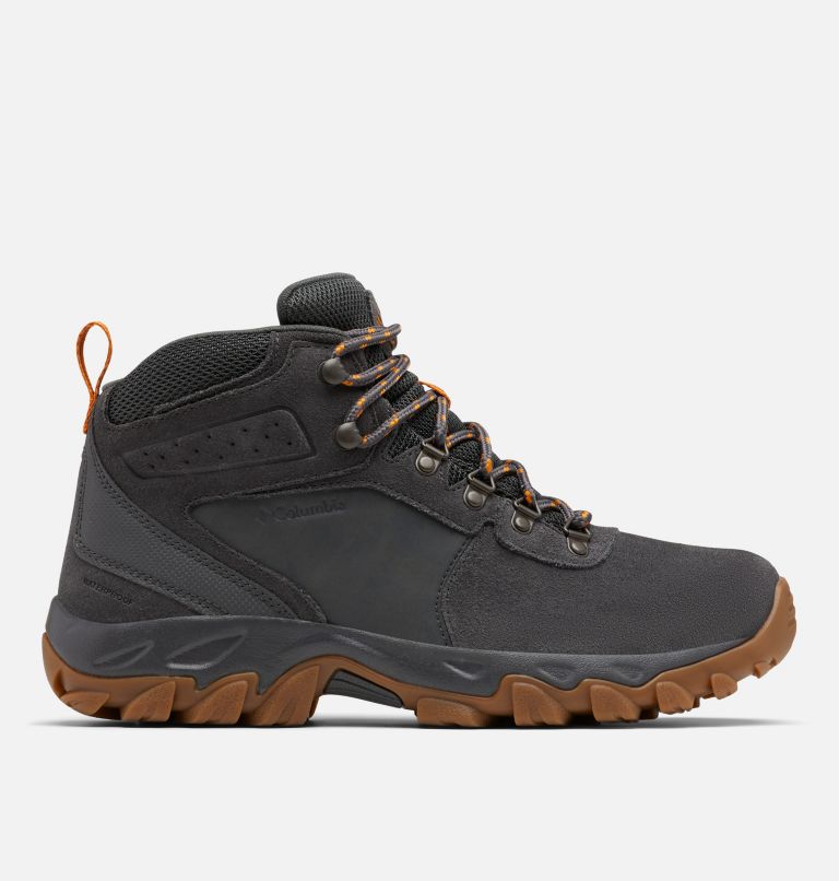 Men's Newton Ridge Plus II Suede Waterproof Hiking Boot, Color: Dark Grey, Gold Amber, image 1