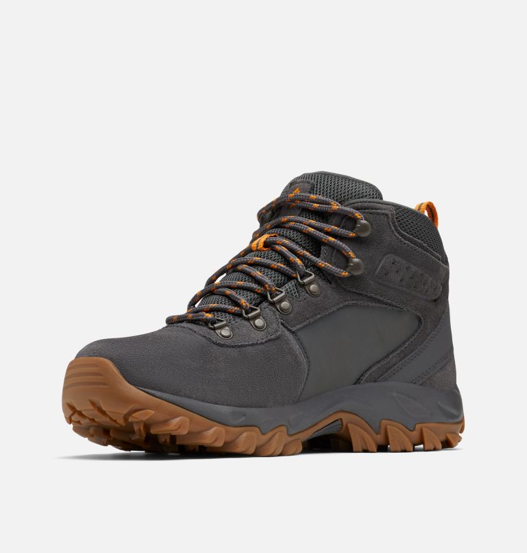 Men's Newton Ridge Plus II Suede Waterproof Hiking Boot, Color: Dark Grey, Gold Amber, image 7