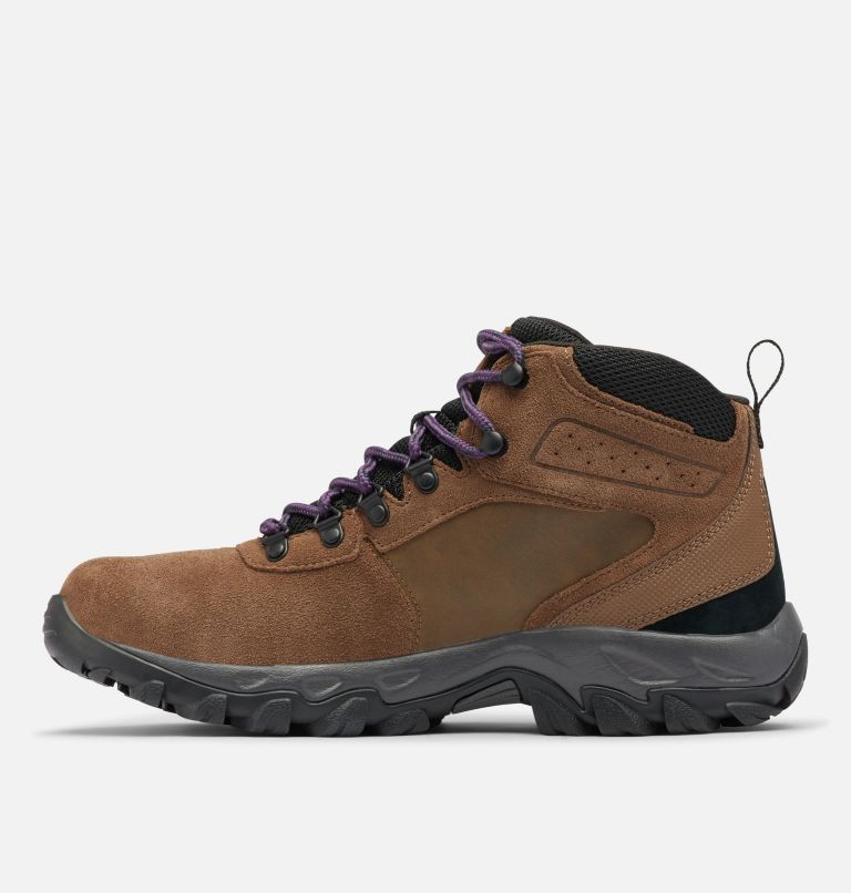 Men's Newton Ridge Plus II Suede Waterproof Hiking Boot, Color: Dark Brown, Cyber Purple, image 5