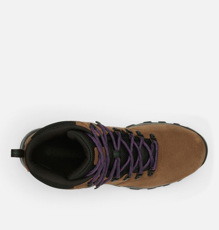 Men's Newton Ridge Plus II Suede Waterproof Hiking Boot, Color: Dark Brown, Cyber Purple, image 3