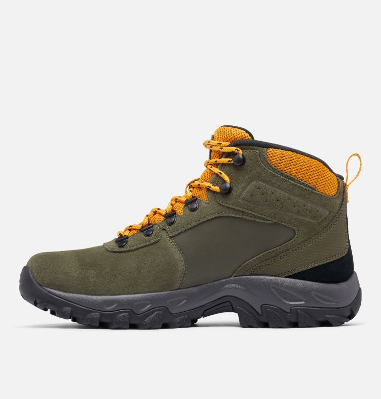Men's Newton Ridge Plus II Suede Waterproof Hiking Boot, Color: Peatmoss, Raw Honey, image 5