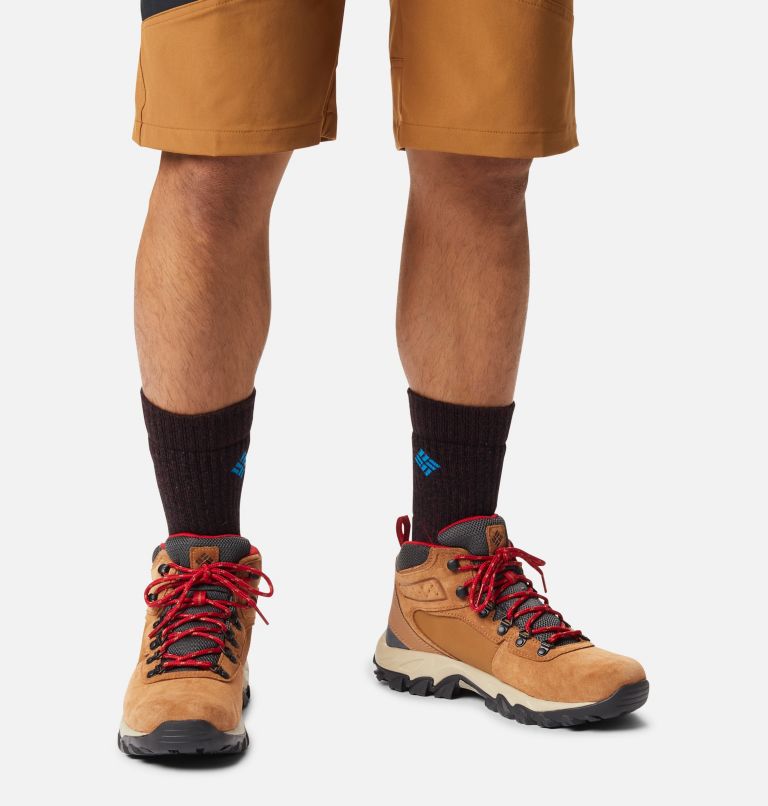 Thumbnail: Men's Newton Ridge Plus II Suede Waterproof Hiking Boot, Color: Elk, Mountain Red, image 11