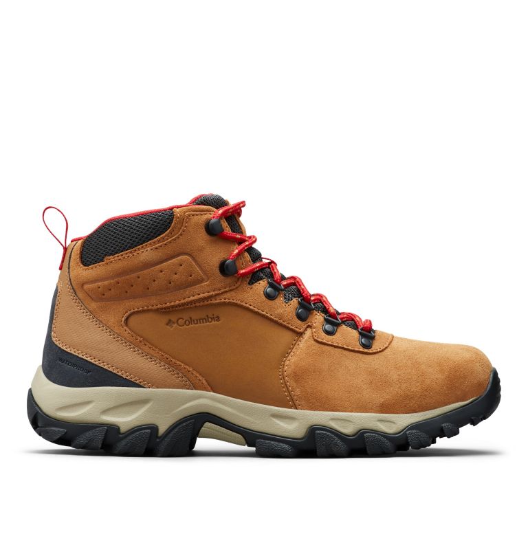 Men's Newton Ridge Plus II Suede Waterproof Hiking Boot, Color: Elk, Mountain Red, image 1