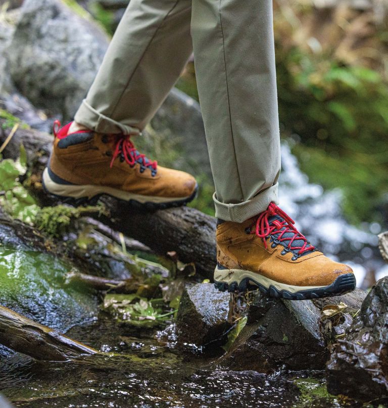 Men's Newton Ridge Plus II Suede Waterproof Hiking Boot, Color: Elk, Mountain Red, image 11