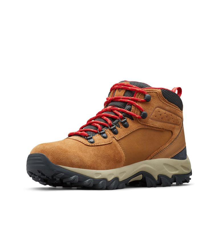 Thumbnail: Men's Newton Ridge Plus II Suede Waterproof Hiking Boot, Color: Elk, Mountain Red, image 7