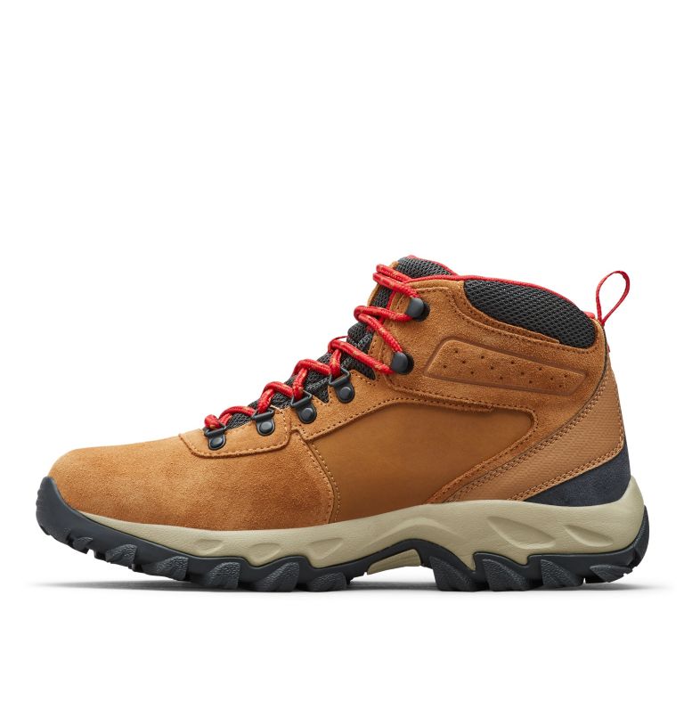 Men's Newton Ridge Plus II Suede Waterproof Hiking Boot, Color: Elk, Mountain Red