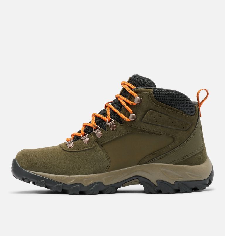 Men's Newton Ridge Plus II Suede Waterproof Hiking Boot, Color: Nori, Light Orange, image 5