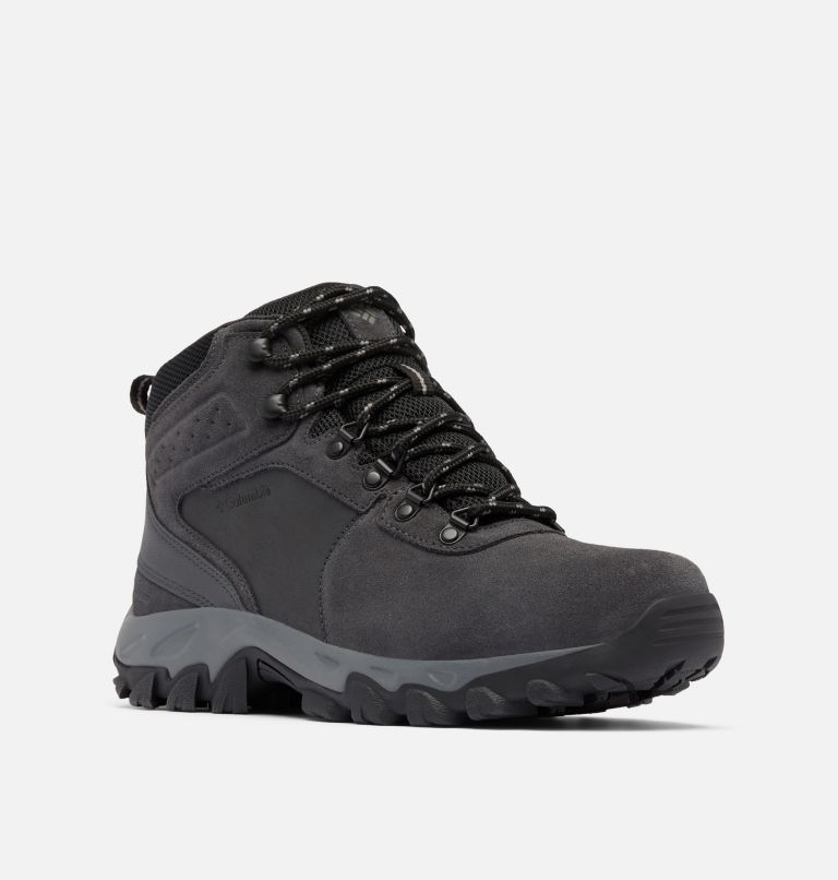 Men's Newton Ridge Plus II Suede Waterproof Hiking Boot - Wide, Color: Shark, Black, image 3