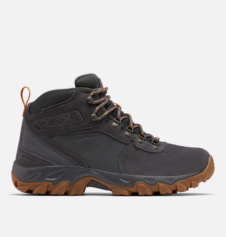 Men's Newton Ridge Plus II Suede Waterproof Hiking Boot - Wide, Color: Dark Grey, Gold Amber, image 1