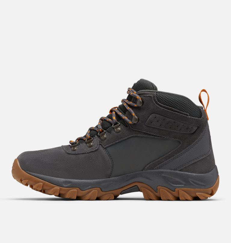 Men's Newton Ridge Plus II Suede Waterproof Hiking Boot - Wide, Color: Dark Grey, Gold Amber, image 5