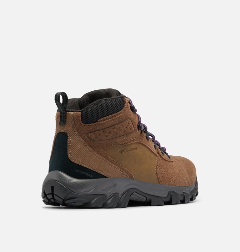 Men's Newton Ridge Plus II Suede Waterproof Hiking Boot - Wide, Color: Dark Brown, Cyber Purple, image 9