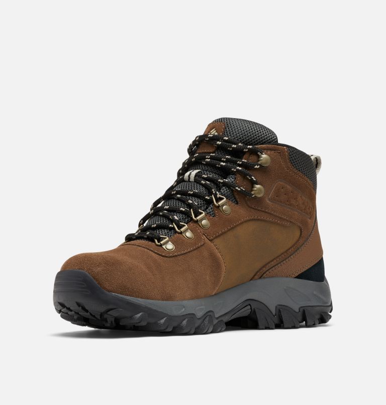Thumbnail: Men's Newton Ridge Plus II Suede Waterproof Hiking Boot - Wide, Color: Dark Brown, Dark Grey, image 6
