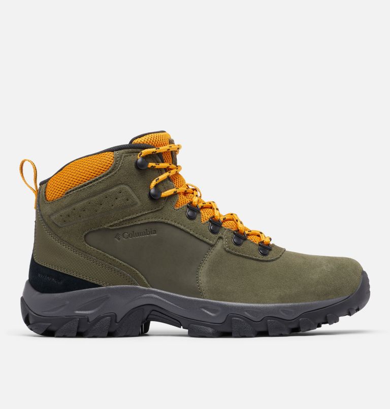 Thumbnail: Men's Newton Ridge Plus II Suede Waterproof Hiking Boot - Wide, Color: Peatmoss, Raw Honey, image 1