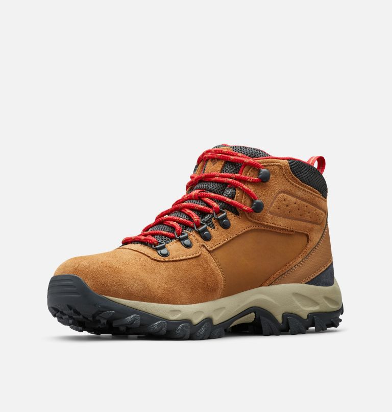 Men's Newton Ridge Plus II Suede Waterproof Hiking Boot - Wide, Color: Elk, Mountain Red, image 7