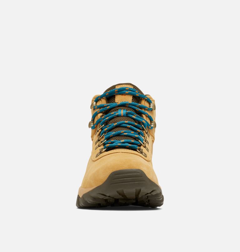 Men's Newton Ridge Plus II Suede Waterproof Hiking Boot - Wide, Color: Curry, Aegean Blue, image 7