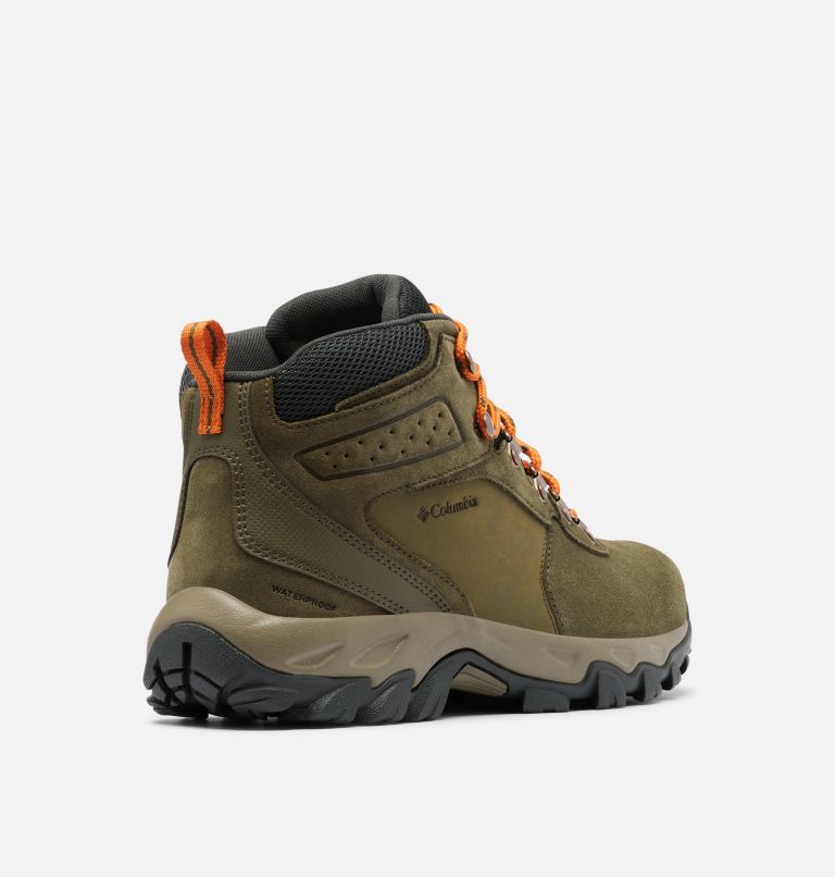 Men's Newton Ridge Plus II Suede Waterproof Hiking Boot - Wide, Color: Nori, Light Orange, image 9