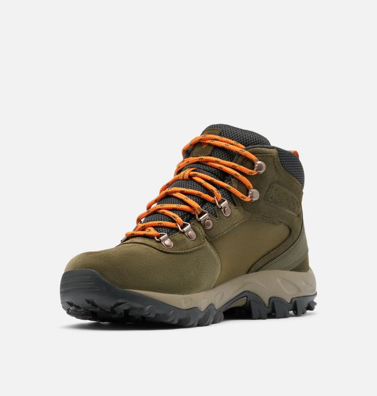Thumbnail: Men's Newton Ridge Plus II Suede Waterproof Hiking Boot - Wide, Color: Nori, Light Orange, image 6