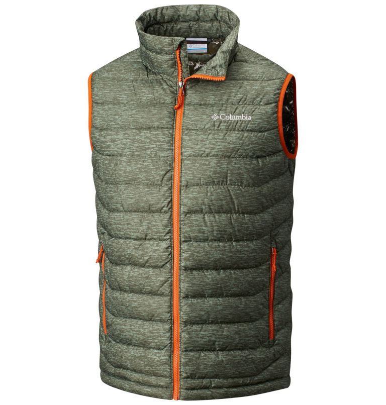 Men's Powder Lite Insulated Vest, Color: Peatmoss Heather, image 1