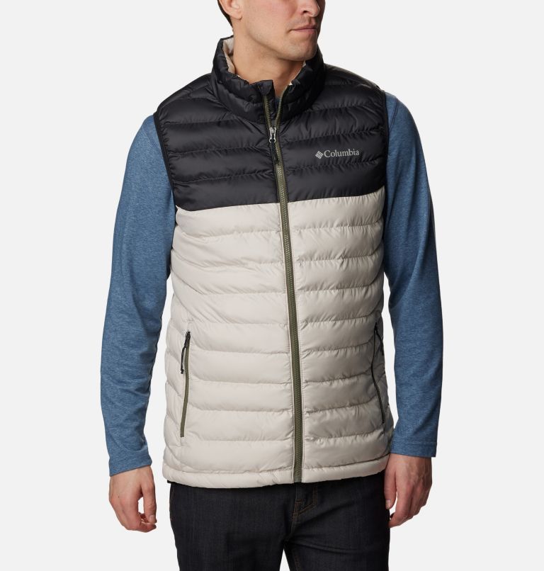 Men's Powder Lite Insulated Vest, Color: Dark Stone, Shark, image 1