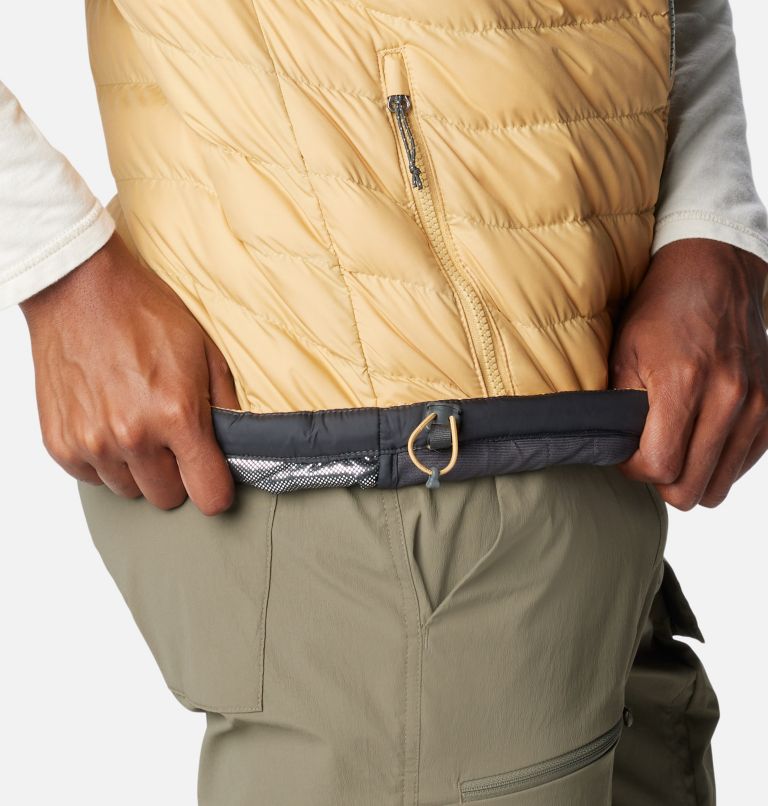Men's Powder Lite Vest , Color: Light Camel, Flint Grey, image 8