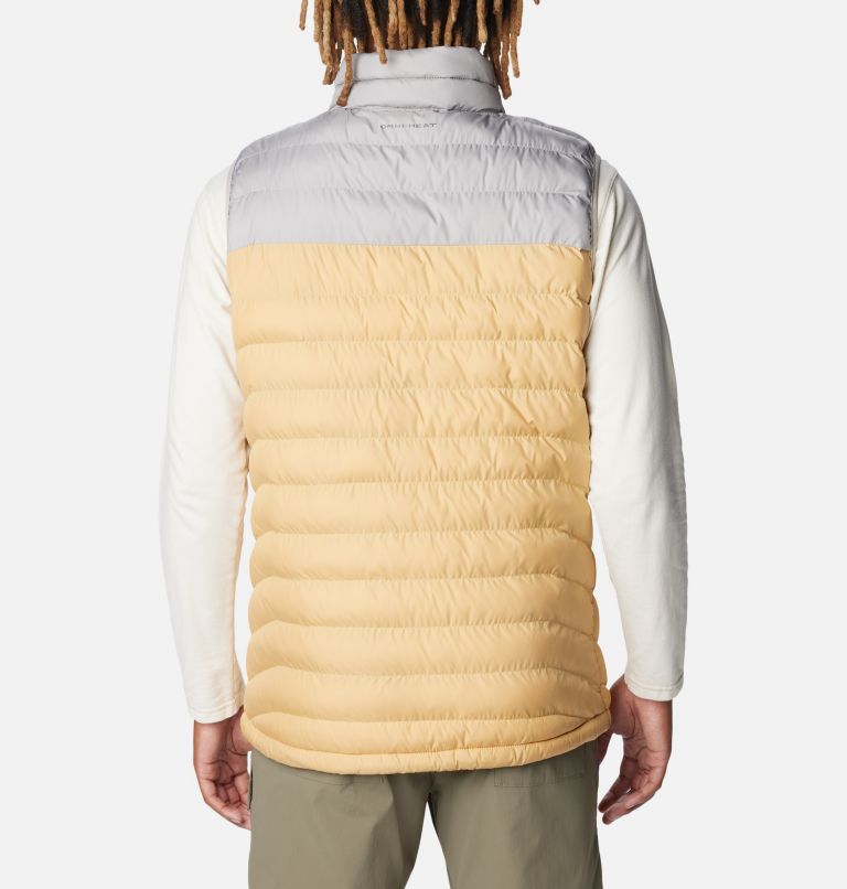 Men's Powder Lite Vest , Color: Light Camel, Flint Grey, image 2
