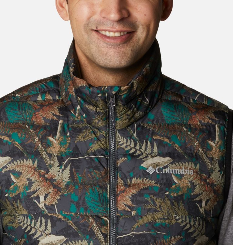 Men's Powder Lite Insulated Vest, Color: Spruce North Woods Print, image 4