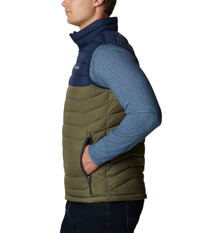 Powder Lite Vest | 397 | M, Color: Stone Green, Collegiate Navy, image 3